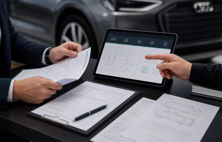 Documents vehicule et dossiers numeriques examines pour verifier l historique